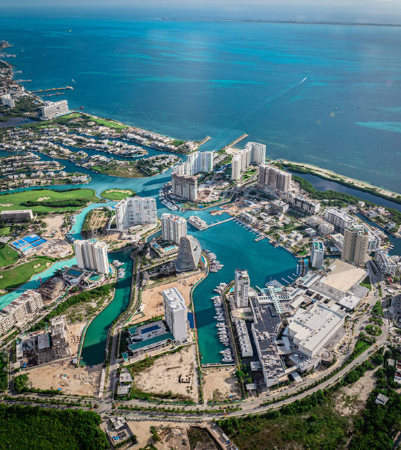 Vista aerea de Puerto Cancún